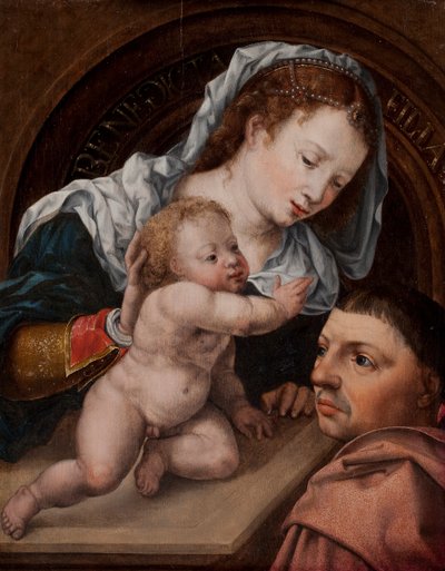 Mary with Child Jesus and Donor of the Painting by Jan Gossaert