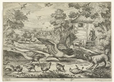 Landscape with Two Geese Defending Their Young by Jan Griffier (I)