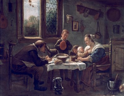 Prayer before lunch by Jan Havicksz. Steen