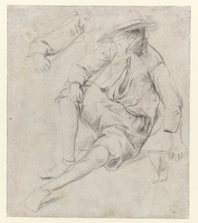 Study of a Seated Man Smoking a Pipe by Jan Havicksz. Steen