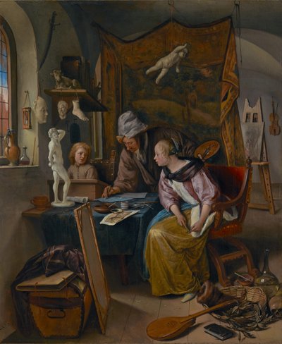 The Drawing Lesson by Jan Havicksz. Steen