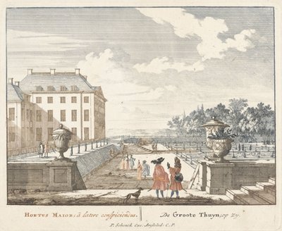 Walkers in the Garden of Het Loo Palace by Jan I van Call