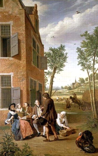 Figures in a Landscape (One of a Series of Four) by Jan Josef the Younger Horemans