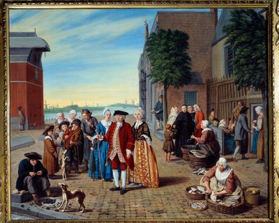 Walk to Fish and Nobles in the Netherlands by Jan Josef the Younger Horemans