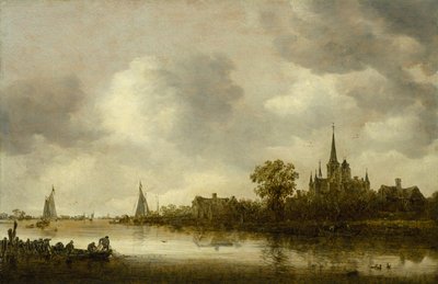 River Landscape with a Church in the Distance by Jan Josephsz van Goyen