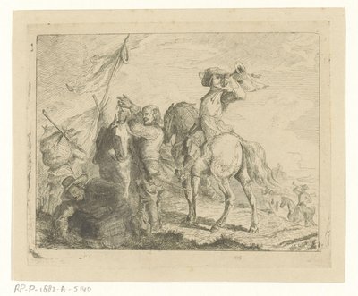 Landscape with Travelers and Riders by Jan Karel Jacob de Jonge
