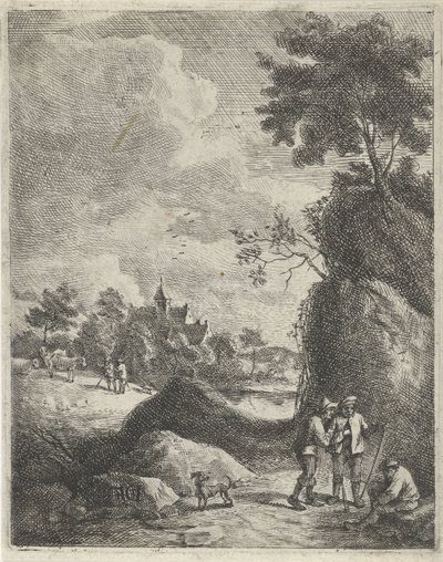 Landscape with Travelers and Two Shepherds by Jan Lauwryn Krafft (I)