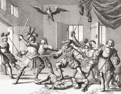 John and Alexander Ruthven Attempting to Kidnap or Kill James VI of Scotland by Jan Luyken