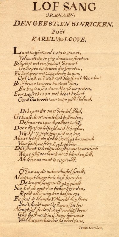 Praise to and about the Spirit and Mindful Poet Karel Verloove by Jan Luyken
