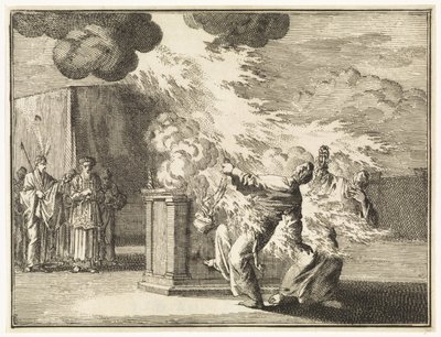 Nadab and Abihu killed by flames by Jan Luyken