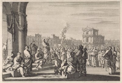 Christ Preaching before the Temple by Jan Luyken