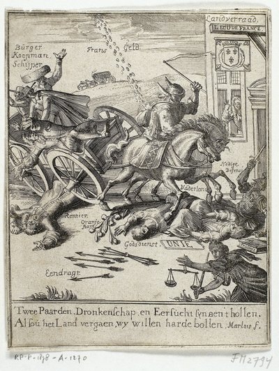 Satirical Print on the Alleged Pro-French Sentiment of Amsterdam, 1690 by Jan Marlois