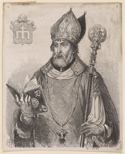Andrzej Zebrzydowski, Bishop of Krakow - Woodcut after a Drawing by Jan Matejko by Jan Matejko