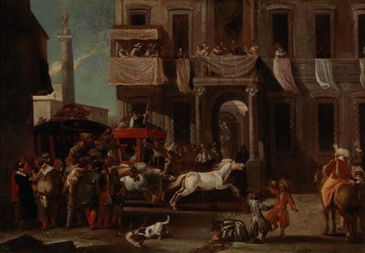 The Race of the Berber Horses in Rome by Jan Miel