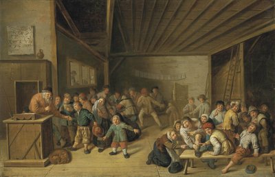 A Schoolroom Interior, with a Teacher at a Podium, and Pupils Merrymaking by Jan Miense Molenaer