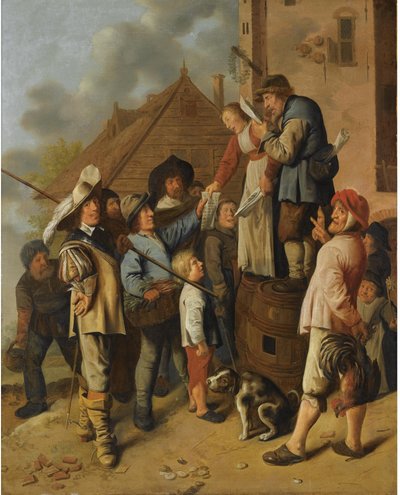 Folk Singers Selling Their Songs by Jan Miense Molenaer