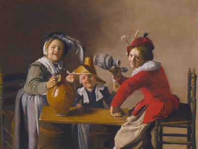 Three Children Drinking and Making Mischief by Jan Miense Molenaer