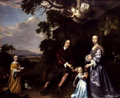 Pieter van der Graaff, His Wife and Daughters by Jan Mytens or Mijtens