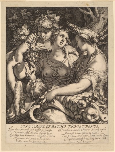 Sine Cerere et Baccho Friget Venus by Jan Pietersz Saenredam, after Abraham Bloemaert