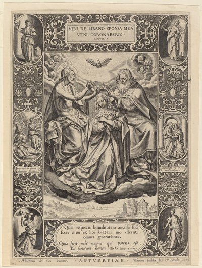 The Coronation of the Virgin by Jan Sadeler I after Maarten de Vos