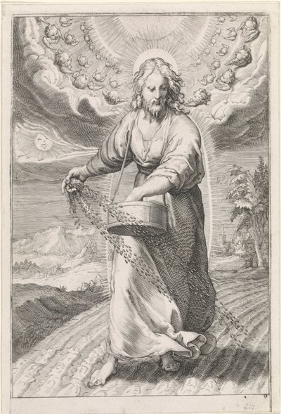 Christ as Sower (series: Parable of the Weeds Among the Wheat) by Jan Saenredam (attributed to)