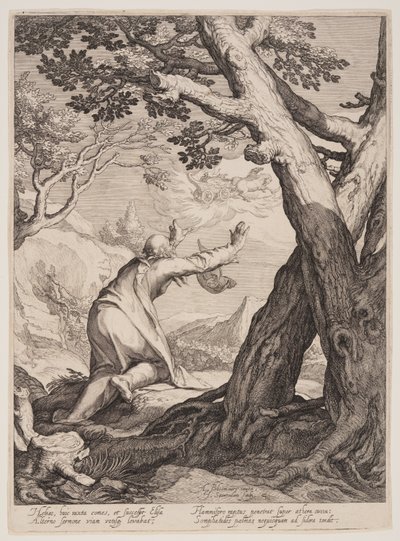 Elisha Receives the Robe of Elijah, from Four Scenes from the Life of the Prophets, Isaiah, Ahajah and Elisha by Jan Saenredam