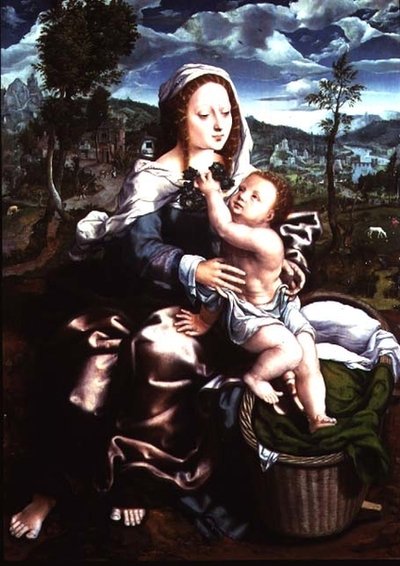 Madonna and Child Seated in an Extensive Landscape by Jan Sanders van Hemessen