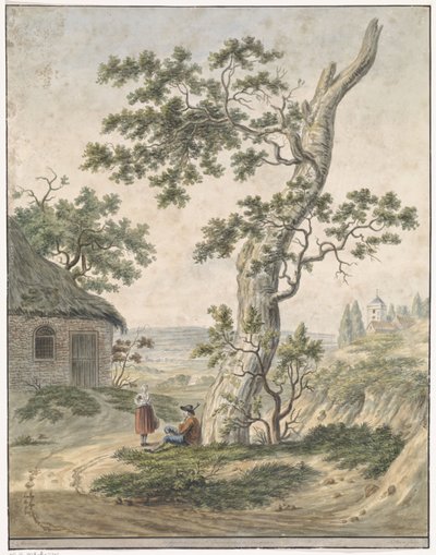 Landscape with a Man and Woman by a Tree by Jan Steen (van Alkmaar)