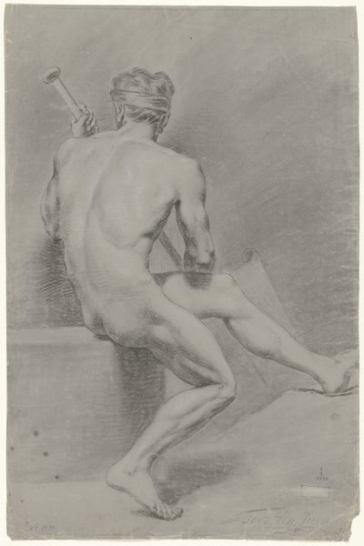 Seated Male Nude, Turned to the Left by Jan Tersteeg (possibly)