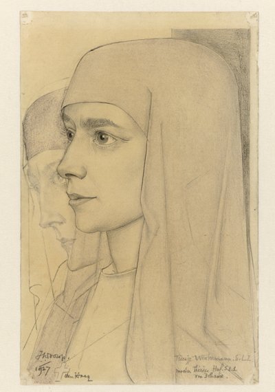 Portrait of Treesje Westermann, Mother Thérèse Huf of Bethanië by Jan Toorop