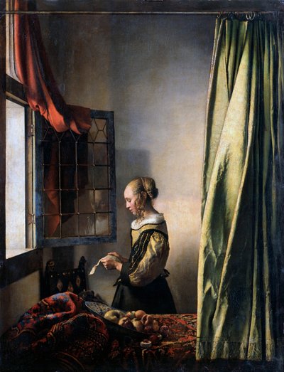 Girl Reading a Letter by an Open Window by Jan Vermeer van Delft