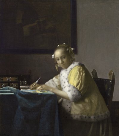 A Lady Writing a Letter by Jan Vermeer van Delft