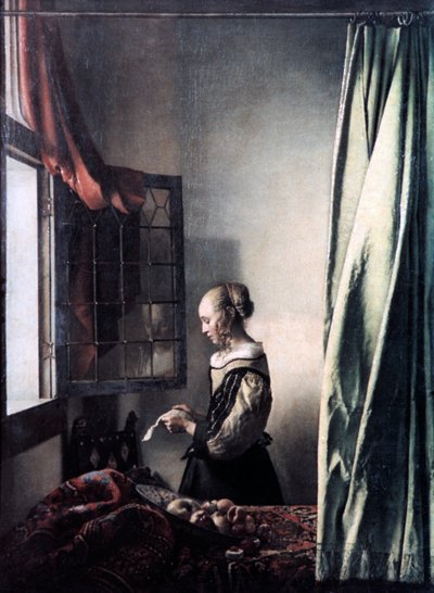 Girl Reading a Letter at an Open Window by Jan Vermeer van Delft