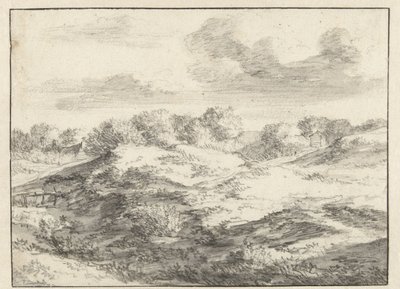 Dune Landscape, with a Cottage in the Distance by Jan Vermeer van Haarlem (I) (attributed to)