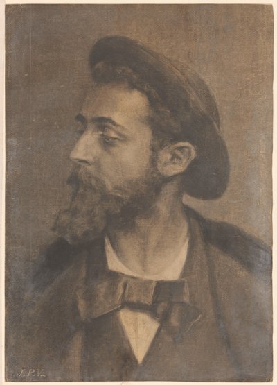 Portrait of a Man with Beard and Hat, Facing Left by Jan Veth
