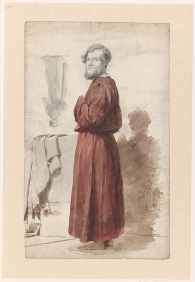 Figure Studies with a Standing Man in a Red Dressing Gown by Jan Weissenbruch