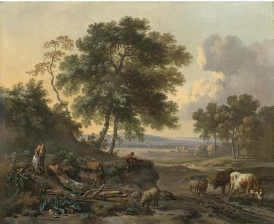 Landscape with Cattle at a Wading Place by Jan Wijnants