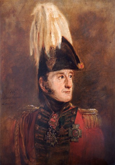 Portrait of General Lord Edward Somerset, British Soldier by Jan Willem Pieneman