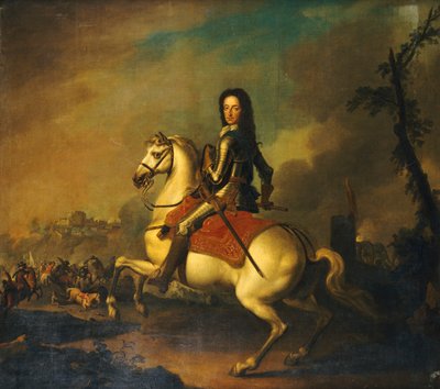 Portrait of King William III at the Battle of the Boyne in 1690 by Jan Wyck