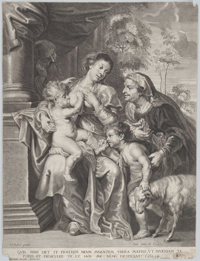 The Holy Family with Elizabeth and the Infant Saint John the Baptist, the Virgin Nursing the Infant Christ, c.1635-42 by Jan Witdoek