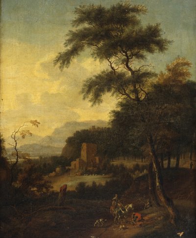 Italianate Landscape by the Sea by Jan circle of Wijnants