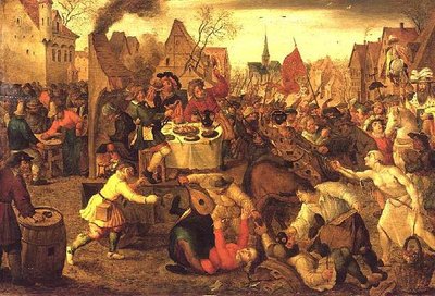 A Village Kermesse by Jan the Elder Brueghel