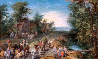 Road Scene with Travellers and Cattle, c.1611 by Jan the Elder Brueghel