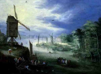 River Landscape with Windmills by Jan the Younger Brueghel