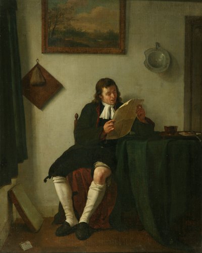 Interior with a Man Reading by Jan the Younger Ekels