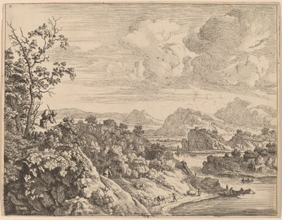View of the River Rhine by Jan van Aken after Herman Saftleven