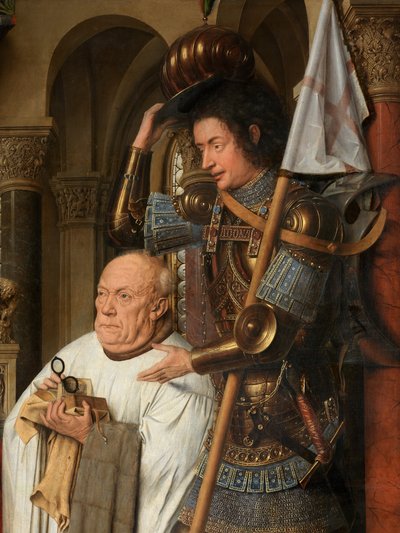 Detail of the Virgin and Child with Canon Joris van der Paele by Jan van Eyck