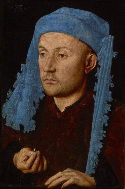 Portrait of an Unknown Man with a Blue Cap by Jan van Eyck