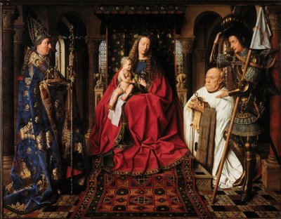 Virgin and Child with Canon van der Paele by Jan van Eyck
