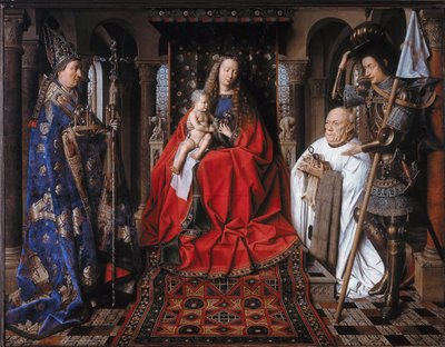 Virgin and Child with Canon van der Paele by Jan van Eyck